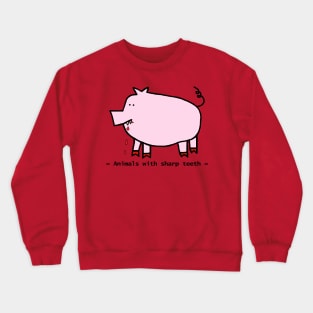 Animals with Sharp Teeth Halloween Horror Pig Crewneck Sweatshirt